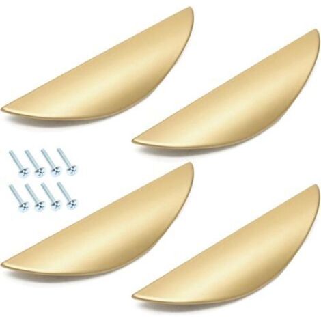 4-teiliges Set Schubladen- und Schrankgriffe aus Aluminiumlegierung, goldene Küchenschrankgriffe, Möbelgriffe mit Schrauben, für den Schrankbau, Kleiderschränke (1/5)