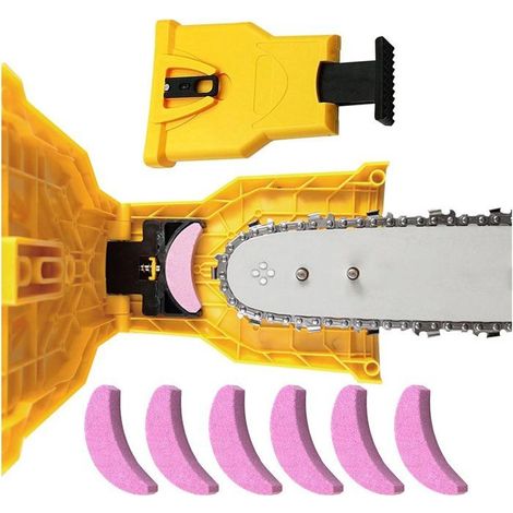 Affûteuse chaîne tronçonneuse avec 6 têtes – Portable – Pour affûtage précis, durable (1/5)