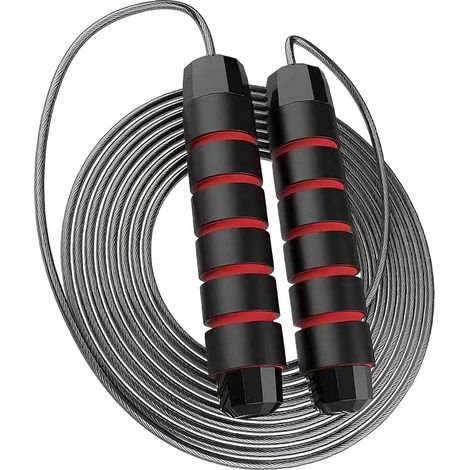 2,8 m de Long Corde a Sauter Sport, Adulte Cordes à Sauter Réglables, Doux et Antidérapant Jump Rope en Fil D'acier, pour L'entraînement et La Remise en Forme
