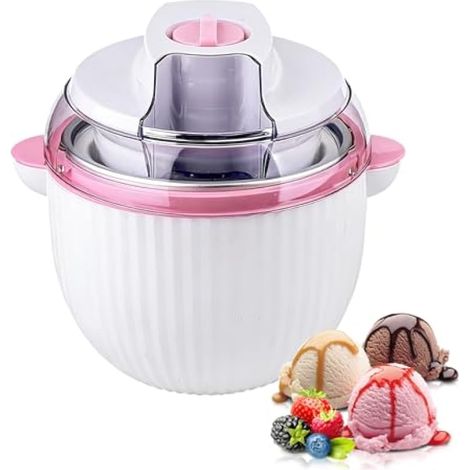Sorbetiere, Sorbetière 1,65 L à Deux Vitesses Réglables pour la Préparation de Glaces Sorbets et Yaourts Glacés Machine à Glace 2 en 1 à Double Isolation pour la Préparation de Boissons Fraches (1/5)