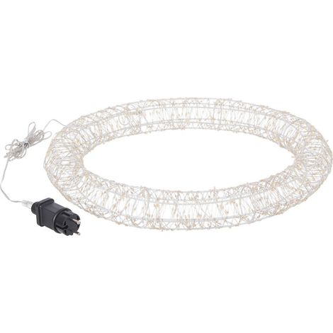 Corona di Natale luminosa luce classic 1140 microled con struttura bianca decorazione natalizia (1/3)
