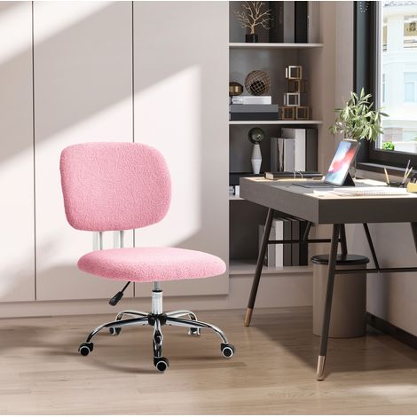 Silla de oficina 48x53x80-90 cm rosa en poliéster ajustable sin reposabrazos (1/5)
