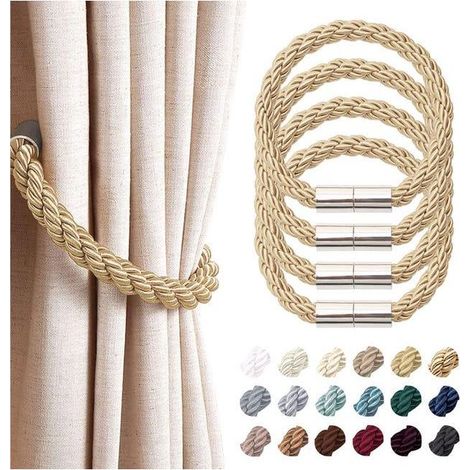Magnetische Raffhalter für Gardinen, 4er-Pack, Raffhalter, Gardinendekoration, Zubehör, Café (1/5)