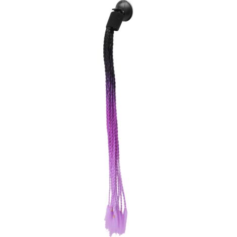 Casque moto dégradé violet noir, queue de cochon punk, tresse pour casque à ventouse, tresses motard, style rebelle, noir violet clair et foncé, accessoire casque (1/5)