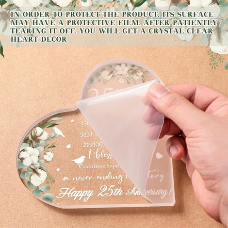 Plaque acrylique forme cœur décorative, objet de bureau à poser, idée cadeau souvenir famille amis(10 cm) (1/4)