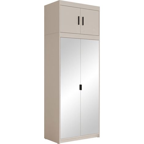 Armario Novduni 119, Beige, 246x90x53cm, Puertas de armario: Con bisagras, Número de estantes: 0