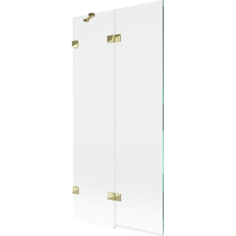 Paroi de baignoire 2 volets Mexen Lunar gauche 90 x 150 cm, transparent, doré - 897-090-100-50-00-L (1/5)