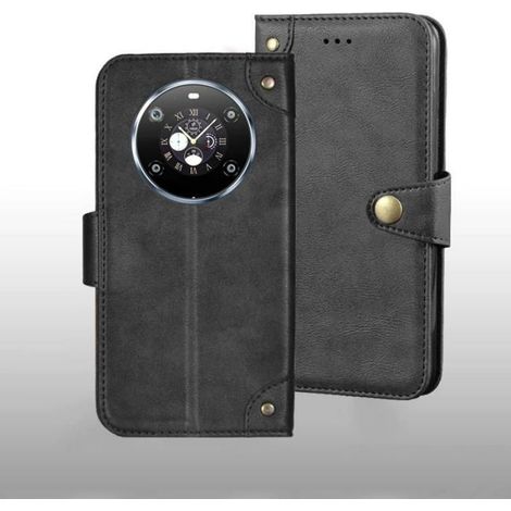 Coque pour Fossibot F109 5G,Coque Etui Protection Housse Premium en Cuir PU[Fermeture Magnétique]Noir Styles de boutons-EEO