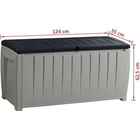 [JAMAIS UTILISE] Keter Keter Novel Boîte de rangement - 340L - 124x55x62.5cm - Gris (1/5)