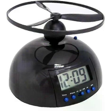 Réveil volant original, réveil numérique LED, réveil à hélice d'hélicoptère, cadeau créatif, idéal pour se réveiller. (1/5)