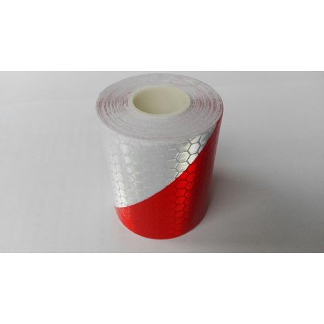 Bande réfléchissante classe I : motif rouge et blanc – largeur 5 cm – longueur 300 cm (1/4)
