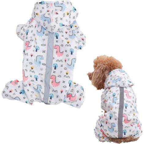 1 veste pour chien, imperméable, coupe-vent, à séchage rapide, avec capuche ajustable et bandes réfléchissantes (1/5)