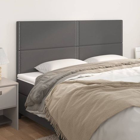 Tête de lit Gris 200x5x118/128 cm Similicuir (1/5)