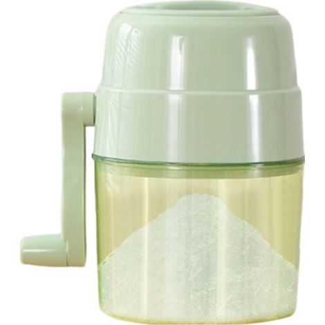 Broyeur à glace manuel avec poignée rotative et lame en acier inoxydable, idéal pour les smoothies d'été, les granités et la glace pilée. Indispensable pour la maison, la cuisine et le bar. Vert, 1 pi (1/5)