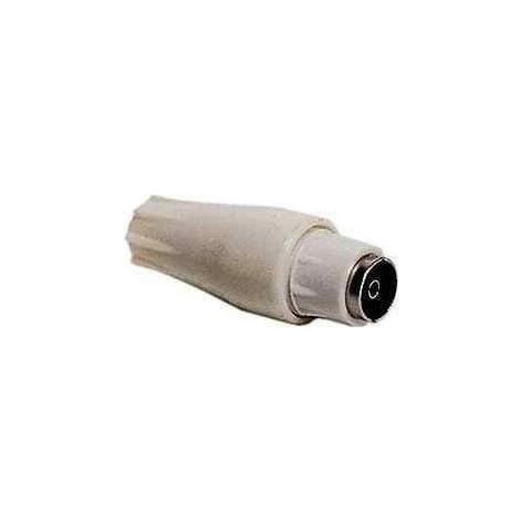 2 Fiches TV coaxiale femelle droite - diamètre 9 mm - blanc pour caravane et camping-car