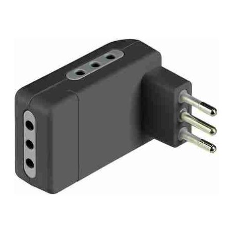 BTIS3605GE Adattatore salvaspazio Corner antracite - 3 prese 10A e spina 10A