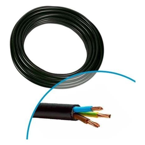 Nexans – Câble électrique R02V 3G6² 3 conducteurs 6mm² – Couronne 25m – Double isolation PVC – 10262671