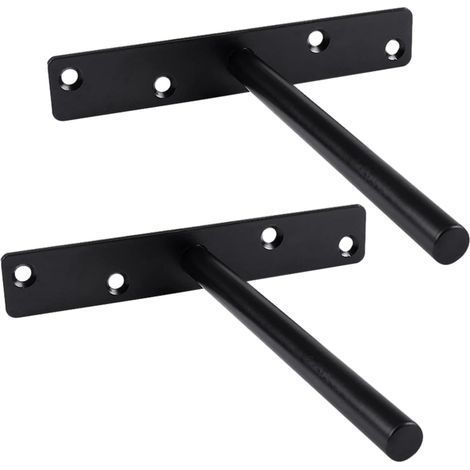 2 Pièces (150mm) Supports Invisibles Supports d'étagère en Forme de T Support de Rayonnage en Métal Bricolage Support Mural Flottant étagère avec Vis et Tube d'expansion (1/5)