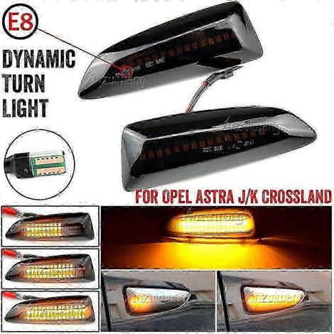 luces LED ámbar dinámicas de señalización lateral para Opel Astra JK 2015, Zafira C, Insignia B, Grandland X 2017, color blanco cristal SZRH AS