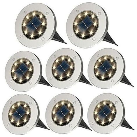 8er-Set (warmweiß) Solar-Gartenleuchten für den Außenbereich – IP65 wasserdichte Solarleuchten – für Garten, Rasen, Terrasse und Hof (1/5)