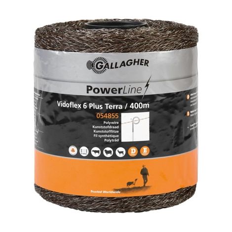 Gallagher CordМn Powerline Vidoflex Terra Plastic Cavo, 400 m, 6 fili, 2,5 mm Мч