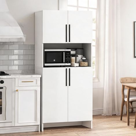 Buffet coloris blanc en spanlatte 79 x 40 x 175 cm (1/5)