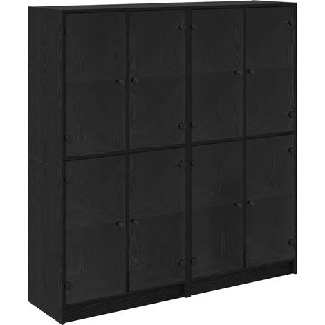Maison Exclusive - Alacena 2 pcs Roble Negro 68 x 37 x 142 cm Mad (1/5)