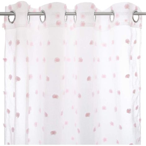 Kindervorhang Pompoms - weiß und rosa 140 × 240 cm (1/4)