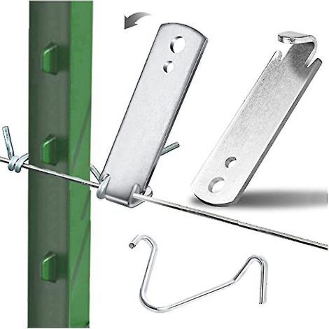 pinces à torsader le fil de clôture et 10 clips en T pour poteaux : outils pour la réparation et l’entretien des clôtures en fil de fer barbelé. (1/5)