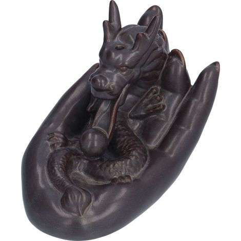 Brûleur d'encens à reflux en céramique en forme de dragon, porte-encens décoratif pour salon, chambre ou bureau (1/5)