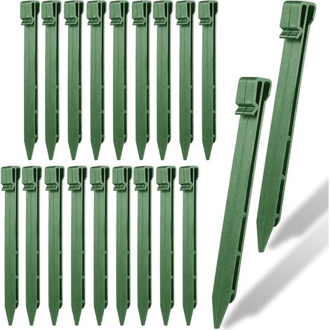 Lot de 20 ancrages en plastique pour bordures de pelouse, piquets en plastique pour fixer les briques anti-mauvaises herbes, les bordures paysagères, les tentes et les bordures de pelouse (1/5)