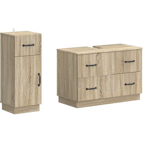 Maison Exclusive - Set di Armadi da Bagno da 2 Pezzi HOORN Rovere Sonoma (1/5)