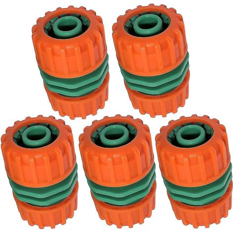 ensemble de 5 raccords de connecteur adaptateur de réparation de 12 mm - pour tuyau d'arrosage 1/2 pouce - plastique ABS, orange