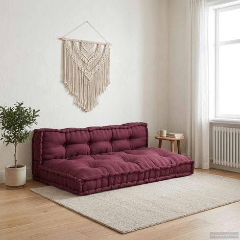 Pallet Sofa Kissen 2 pcs Kastanienbraun 120 x 80 x 38 cm Stoff