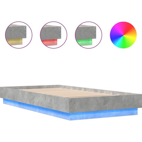Maison Exclusive - Estructura de cama con luces LED gris hormigón (1/5)