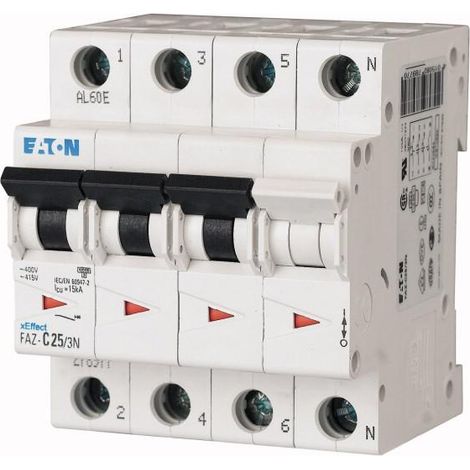 Disjoncteur modulaire 2.5A 3Np courbe B 000278938 EATON FAZ B2,5/3N