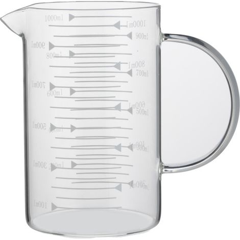 Pichet gradué Ø 10 cm 1,0 ltr graduation 50 ml verre borosilicate - Was Germany (1/2)