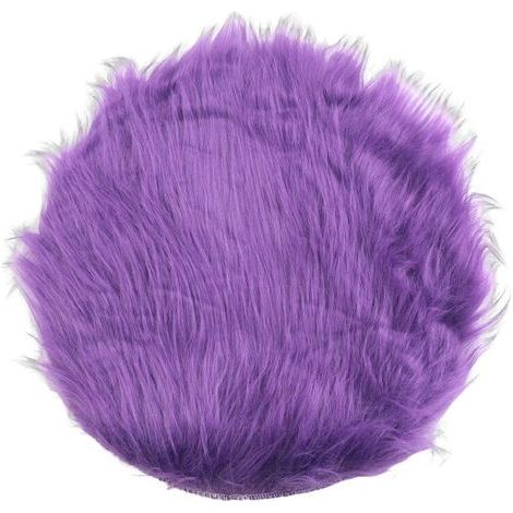 Faux Peau de Mouton en Laine Tapis 30 x 30 cm Moquette Fluffy Soft Longhair Decoratif Coussin de Chaise Canape Natte (Rond violet) (1/5)