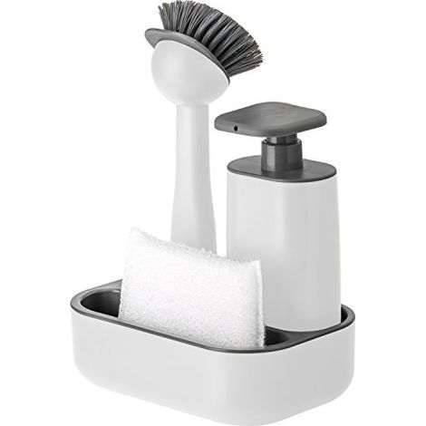 VIGAR - Set per lavello con Dispenser di Sapone, in plastica ABS, Bianco, 19 x 13 x 26,5 cm (1/4)
