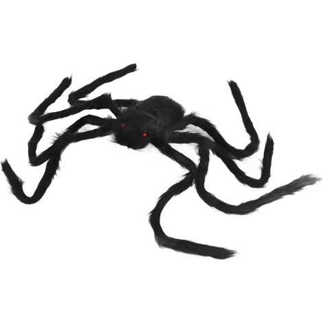 Araignée Géante Halloween 90cm Décorations Effrayantes pour Intérieur et Extérieur Réutilisables (1/5)