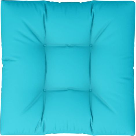 Coussin de palette turquoise 70x70x12 cm tissu (1/5)