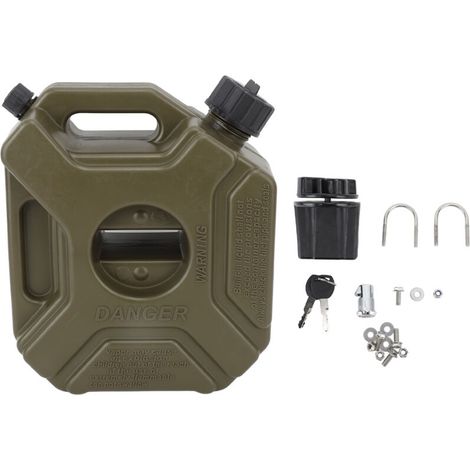 3-Liter-Kraftstoffkanister (0,75 Gallonen), Diesel, Benzin, grüner Nottank für die meisten Pkw, Motorräder, UTVs, ATVs und Geländefahrzeuge mit Halterung – Crezuo