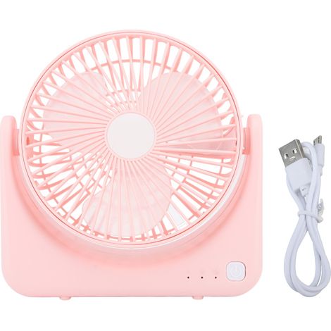 Petit ventilateur de bureau USB silencieux et portable pour la maison, la voiture, les voyages, le bureau, l'intérieur et l'extérieur (rose) (1/5)