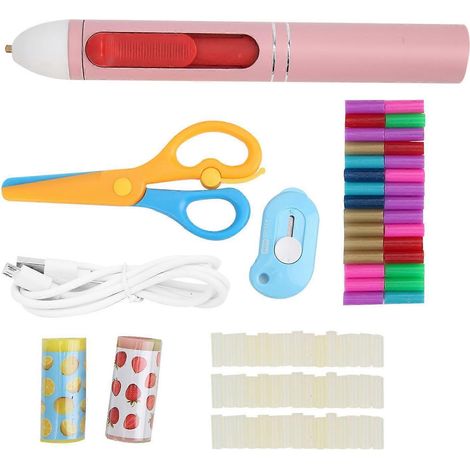 Mini-Heißklebepistole, pink, kabellos, USB-Ladefunktion, tragbar, 5 V