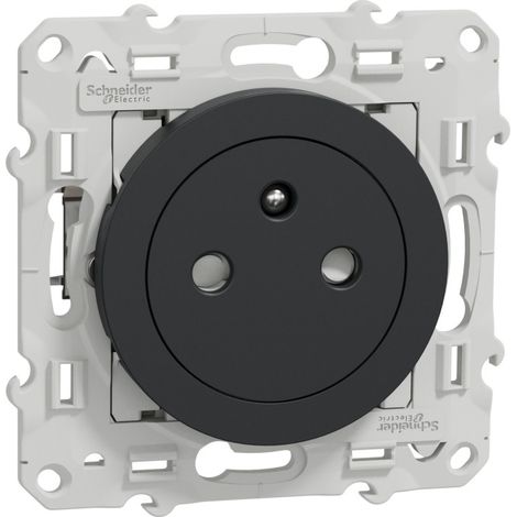 Odace Prise de courant 2P+T affleurante Anthracite avec griffes SCHNEIDER S545052 (1/3)