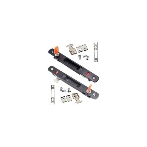 Schiebetürschloss, Set mit 2 Glasschiebetürgriffen, flächenbündig, mit Schlüssel, unsichtbarer Griff (schwarz+weiß) - Crezuo (1/4)