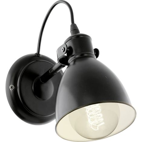 Aplique vintage e27 base grande en aluminio blanco, negro 49468 (1/2)