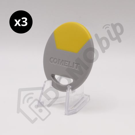 COMELIT IMMOTEC CLE/J – Lot de 3 Badges de Proximité VIGIK Jaune pour Contrôle d'Accès – Programmation par le Syndic (1/5)