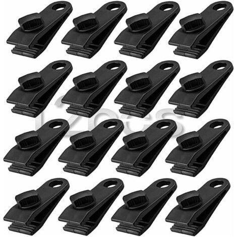 FENOPLASTICA12Pcs Pince à Pince Pour Bache, Ensemble De Pinces à Bache Résistantes Pince Pour Auvent Instantané Pour Tentes Tarp Caravan Garden Shade Housse De, Noir (12) (1/5)