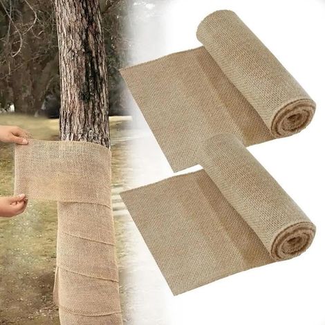 rollos de papel protector de corteza de arpillera - 30 x 500 cm - Protección contra heladas para plantas de jardín y troncos de árboles - Mantiene el calor y decora